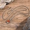 Stainless Steel Square Pendant Necklace Men Long Chain Layered Hip Hop Jewelry Geometric Titanium