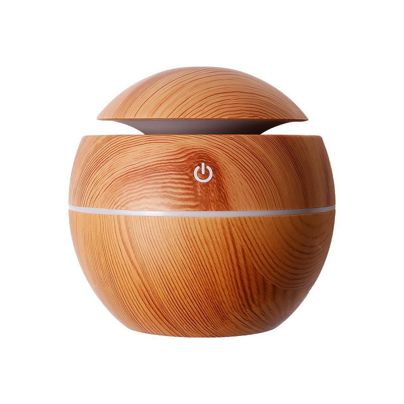 Creative Mushroom Humidifier with Atmosphere Light - Silent USB Sprayer, Aromatherapy, Wood Grain Design