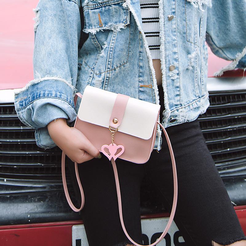 A bag cover color scheme hanging love small square bag autumn and winter new women's mobile phone bag