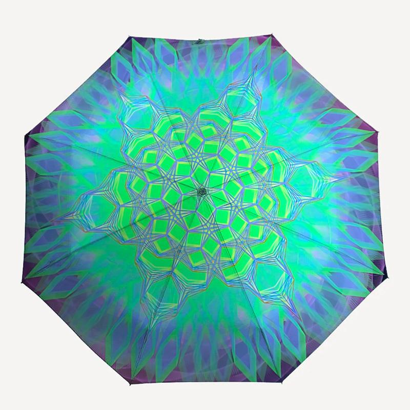 1PC Kaleidoscope Pattern Automatic Open/close Umbrella with 8-Rib Structure for Women/Men, All-Season Use - Fashion Lovers yy250919005