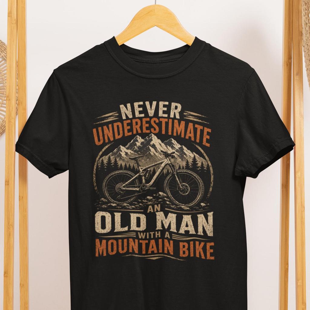 Old Man Mountain Bike T-Shirt, Vintage MTB Rider Gift, Comfort Colors Tee