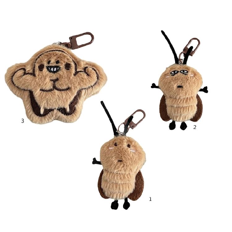 Encantador Juguete de Peluche de Dibujos Animados de Cucaracha para Niños Llavero Cucaracha de Dibujos Animados Encanto Suave Peludo Juguete de Cucaracha Relleno