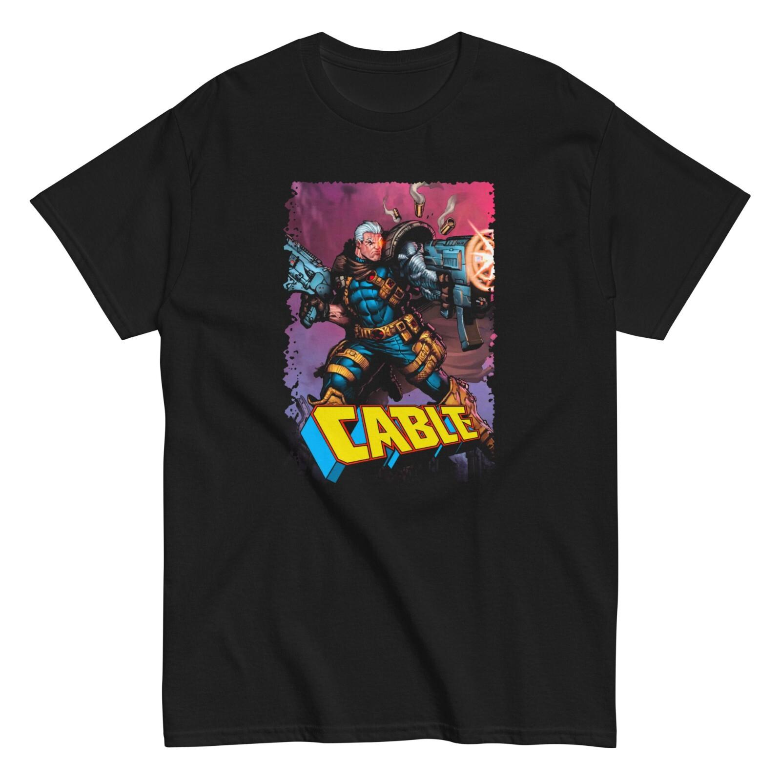 Cable Animated T Shirt Mens Licensed Marvel Comic Book Tee X-Men New Black XXL