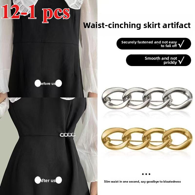 12-1 Spille Fibbia Vita per Donne, Regolatore Vita Abbigliamento, Spilla Anti-Esposizione, Spille Fissaggio Stringivita Abito Gonna