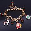 Santa Claus Alloy Enamel Christmas Tree & Reindeer Bracelet Gift