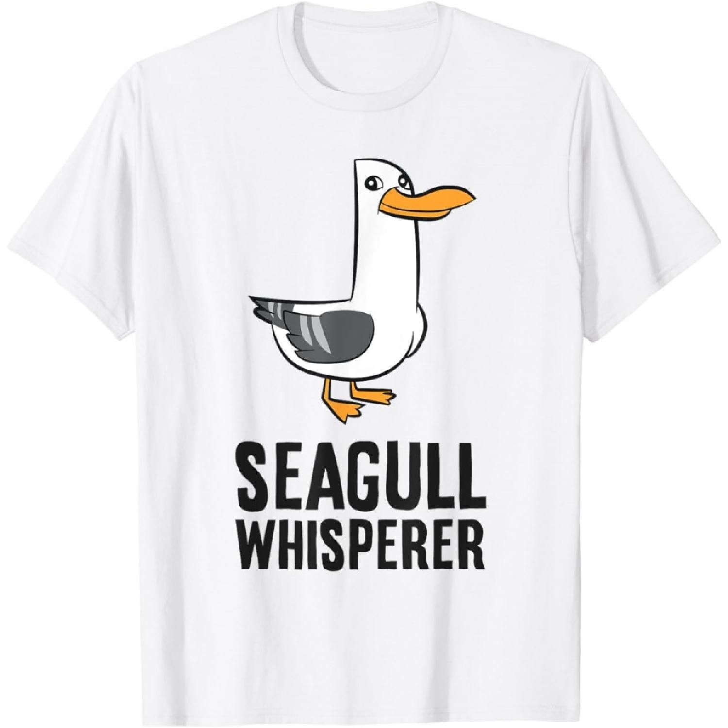 Seagull Bird Ocean Funny Seabird Seagull Whisperer T-Shirt XXXXXL белый
