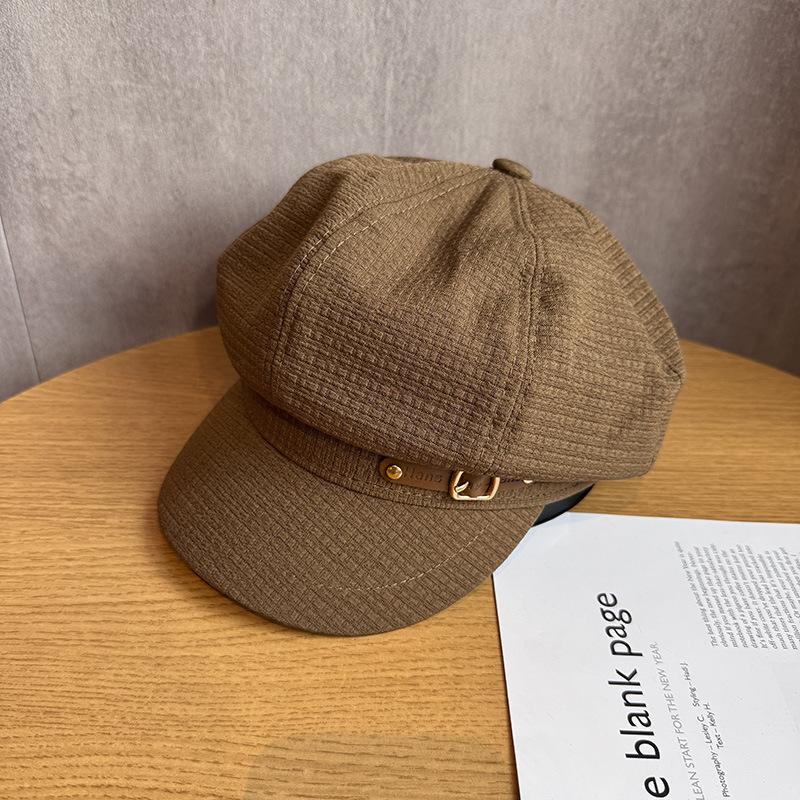 Autumn and winter hat women's retro hat fashion versatile cap small octagonal hat