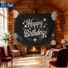 Party Backdrop Happy Birthday Birthday Stars Balloon Black Photo Booth Background Front Door Decor