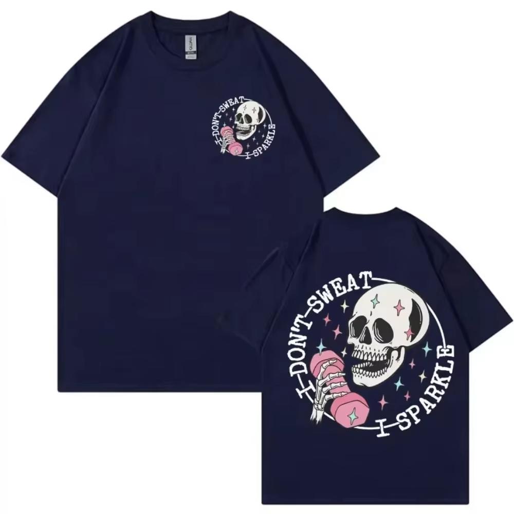 Funny Skeleton Muscle Mommy Gym T Shirt Men Women Fashion 90s Retro Gothic Tshirts Summer Pure Cotton Short Sleeve Streetwear
