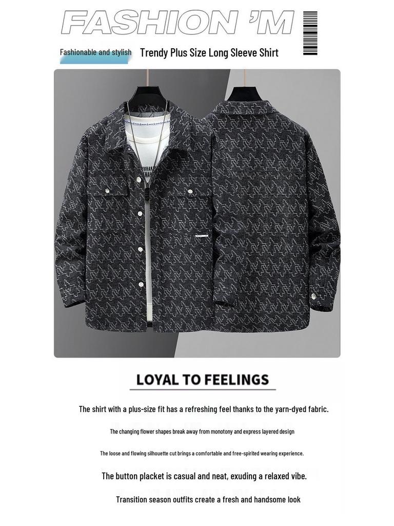 Autumn New Arrivals: Trendy Plus Size Men's Casual Jacket for Spring and Fall - Extra Large Up to 400 Jin