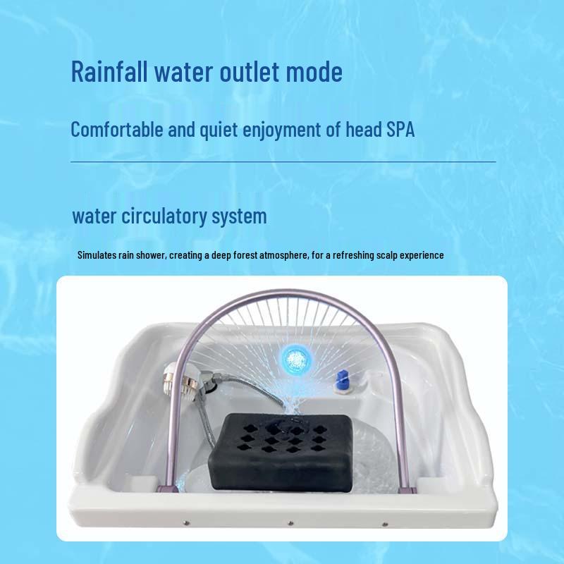 Movable Water Tank Therapy Device for Head and Hair Care in Salons