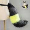 Black and Yellow Fox Ears Headband Fox Tail Set, Halloween Decoration Props