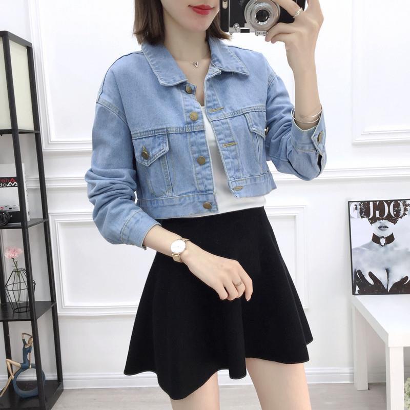 Women's Short Loose Denim Jacket - Spring/Autumn 2025 Korean Style Casual Outerwear