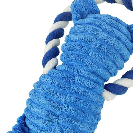 Squeaky Dog Toy Cotton Rope Dog Toy with Built-In Sound Generator Durable Plush Chew Toy for Small Large Dogs Teeth Cleaning Boredom Relief Pet Toys