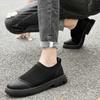 Fashion Fashion Thick Bottom Leather Loafers Shoe Brand Handmade Men Quality Woven Mesh Shoes Breathable Social Masculino Business Shoes