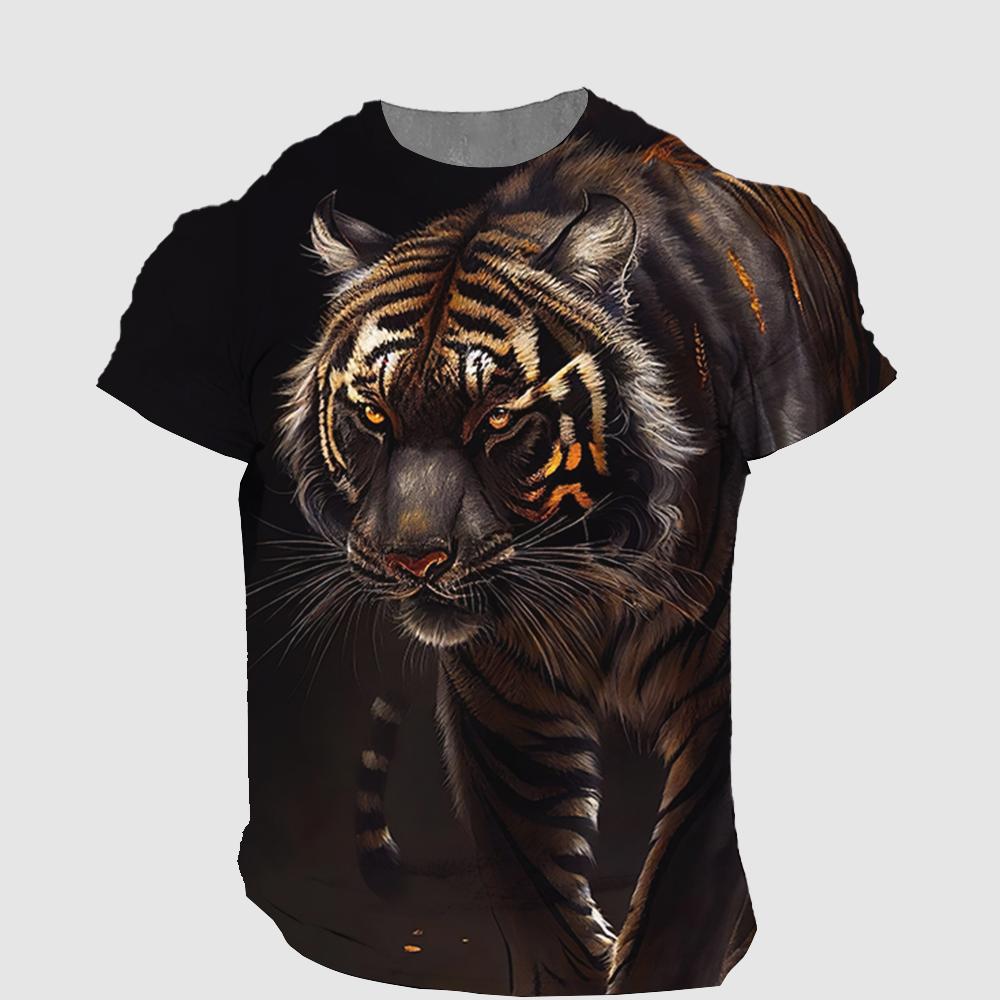 Oversized Unisex's T-shirt 3d Tiger Print Tees Tops Summer Casual Unisexs Animal Pattern T Shirt Streetwear Quick Dry Fashion Clothes