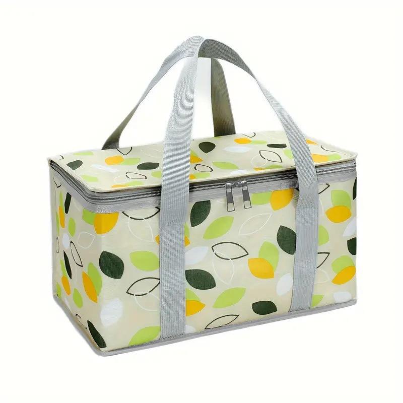

Outdoor Folding Picnic Basket Aluminum Foil Thickened Thermal Insulation Lunch Bag Camping Fruit Food Storage Basket Portable Bento Bag