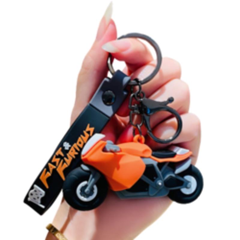 

Cartoon Cool Locomotive Motorcycle Cars Key Chain Bags Pendant Accessory Gift оранжевый