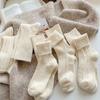 5 Pairs Comfy Simple Ribbed Socks, All-Match Mid Tube Women'S Stockings & Hosiery, Soft