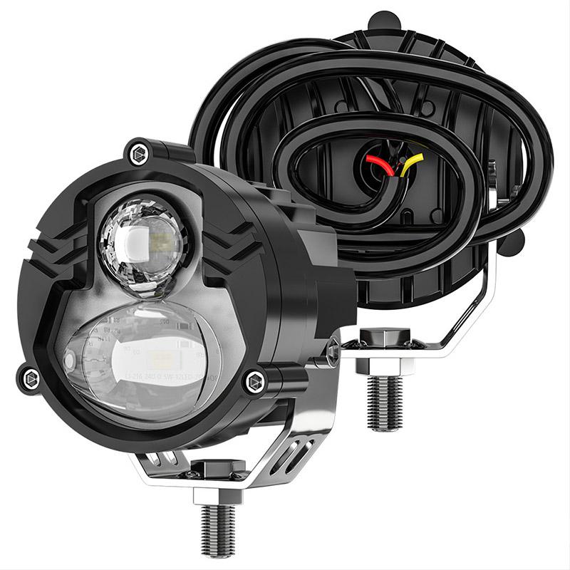 Car Motorcycle Spotlight LED Dual Color External Spotlight Far & Near Off-road Vehicle Truck Motorcycle Modified Work Headlight