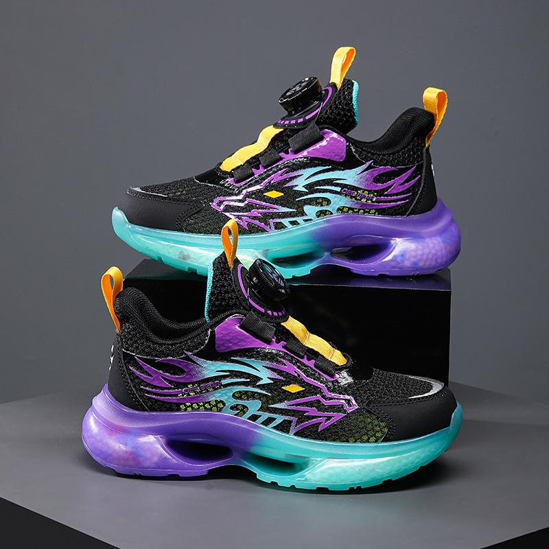 New Model Rotating Buckle Sports Shoes for Boys, Soft Sole, Anti-slip and Breathable for Boys