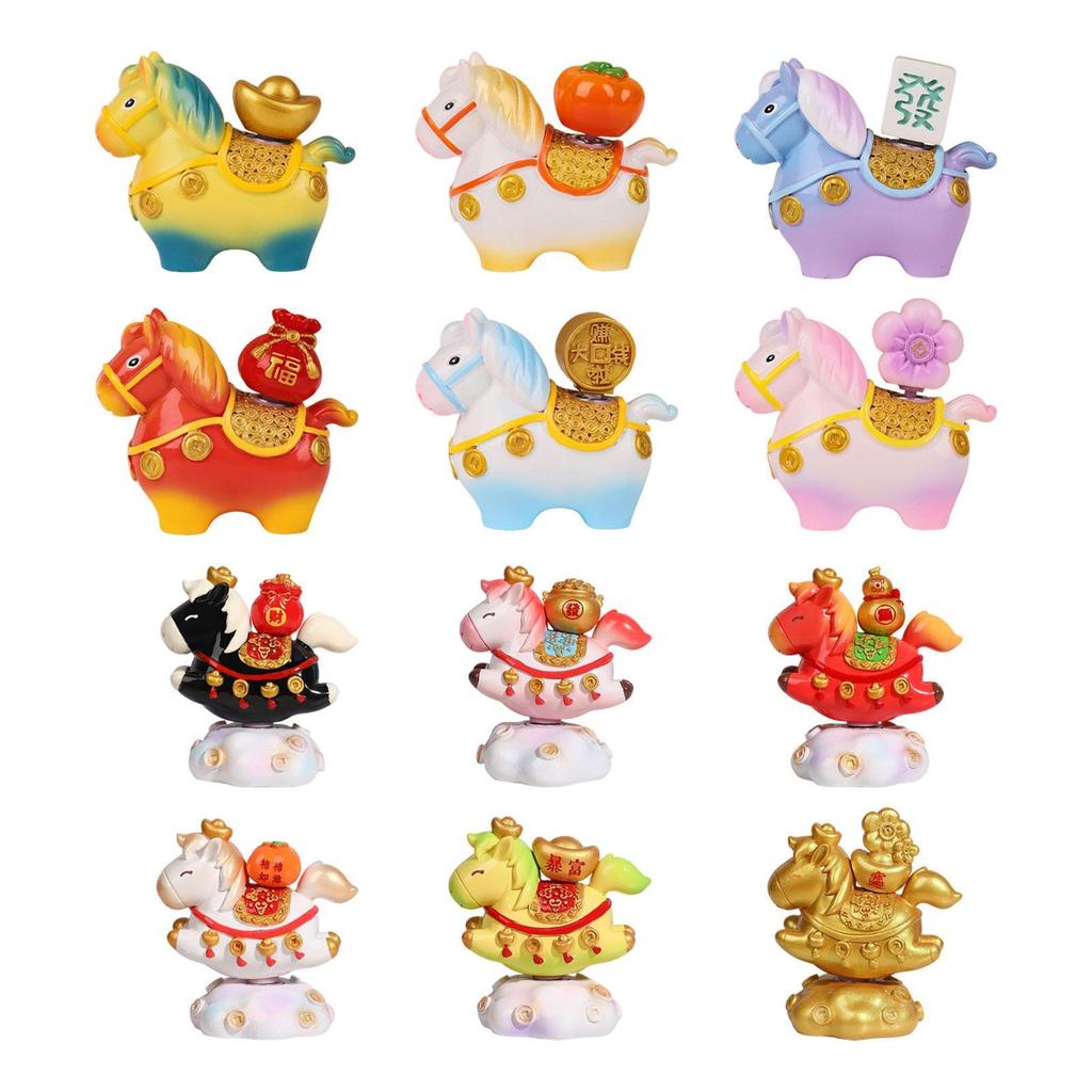2026 Chinese Horse New Year Decorations Animal Statue, Figurine ,Sculpture Car Ornaments for Chinese New Year Desk