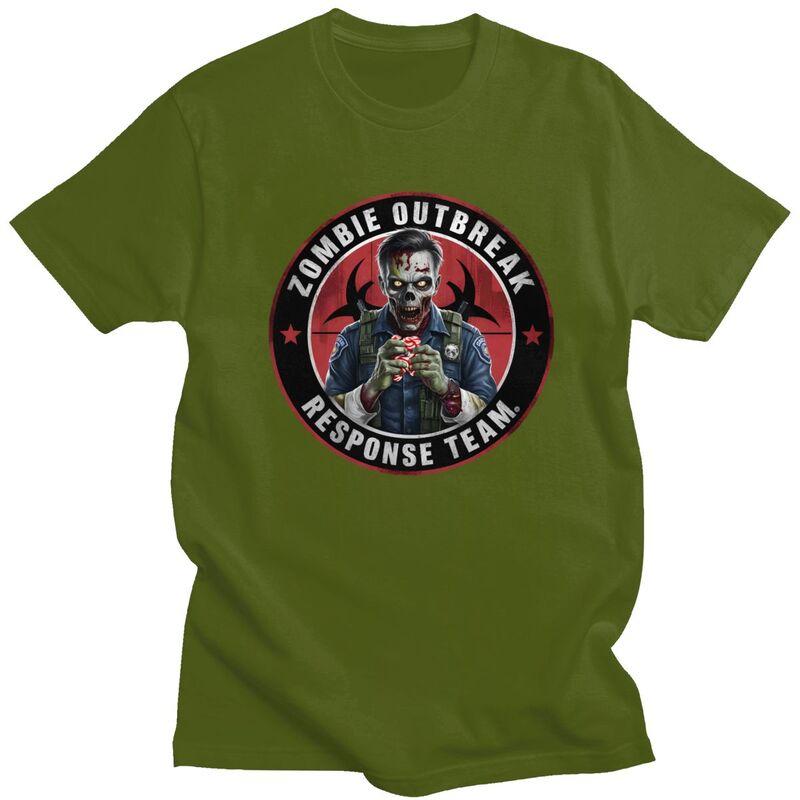 Custom Zombie Outbreak Response Team T Shirts for Men 100 Cotton Tees Tshirts ShortSleeve Tshirt Clothes