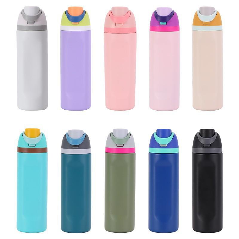 Double-Layer 304 Stainless Steel Insulated Water Bottle With Silicone Lid 700ml 1000ml Leak-Proof Sport Tumbler Outdoor