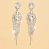 Water Droplets Full Of Diamonds, Tassel Long Earrings, High-End Zircon Stud Earrings, Fashionable Light Luxury Atmosphere, Personalized Earrings