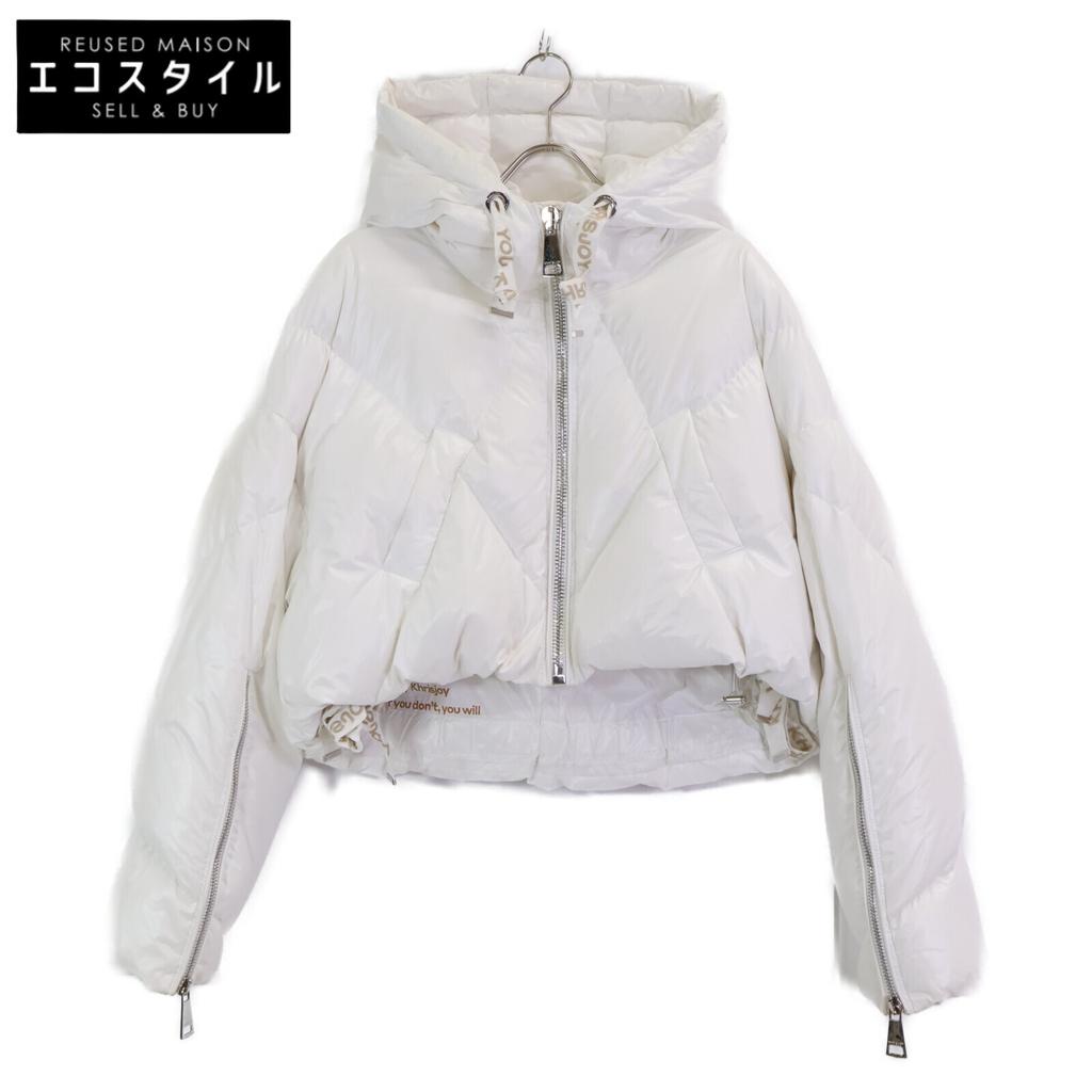 KHRISJOY AFPW004 White Shiny Cropped Down Jacket Not Written whiteUsed