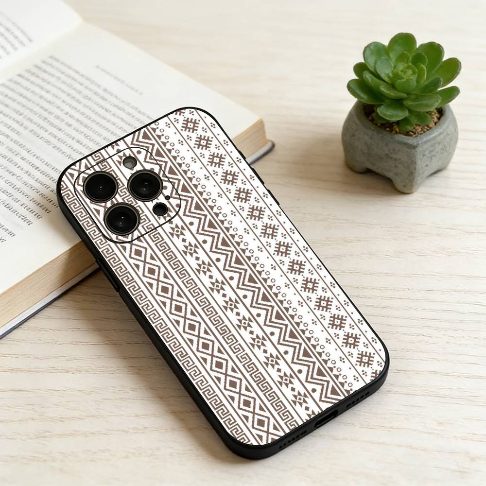 B-Boho PrintPattern Phone Case Silicone Soft For IPhone 17 16 15 14 13 12 11 X XR Plus Pro Max Plus