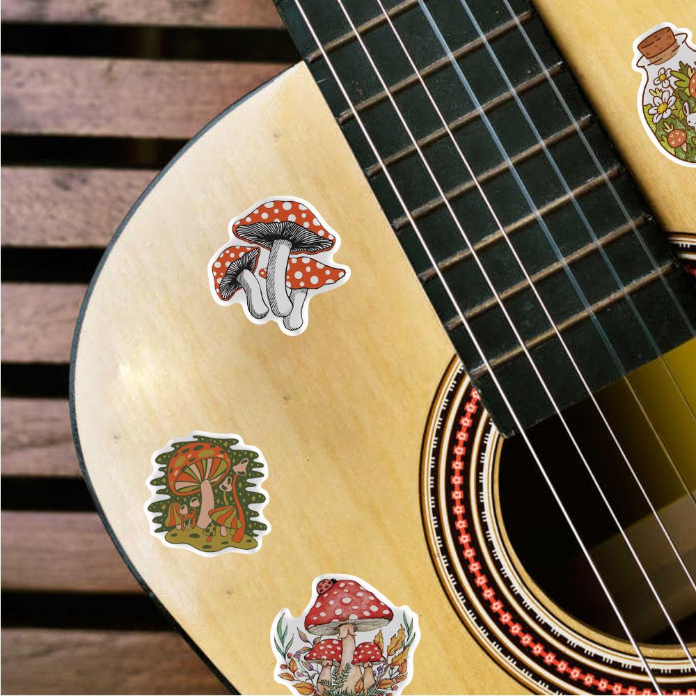 50 Cute Cartoon Mushroom Graffiti Stickers DIY Decorative Suitcase Motorcycle Trolley Case Waterproof and Removable Stickers