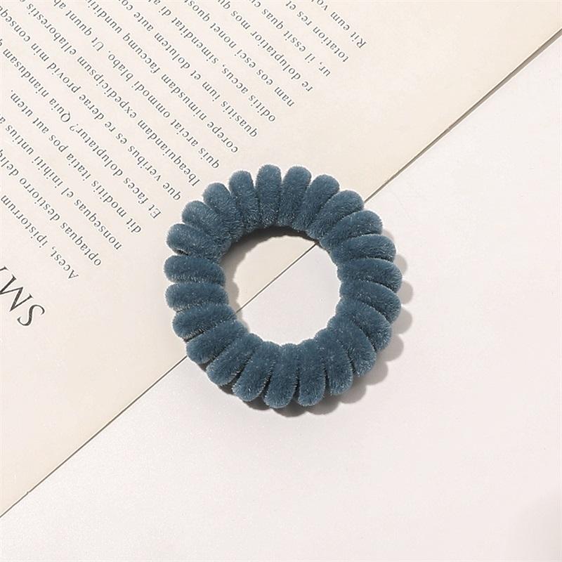 3pcs/lot Elastic Hair Band Women Hair Rubber Band Spiral Flocking Hair Tie High Elasticity Telephone Wire Hair Accessories New