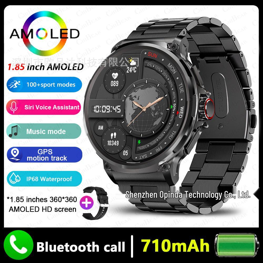 

V69 Cross-border Smartwatch: 1.85 Large Screen, Bluetooth Calling, Heart Rate & Blood Oxygen Monitor, Multi-Sport Modes, Waterproof.