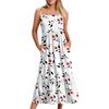 Kvinners Lang Strand Casual Elegant Spaghettistropp Maxi Kjole Blomstret Diskret Flytende Bohemsk Kjole