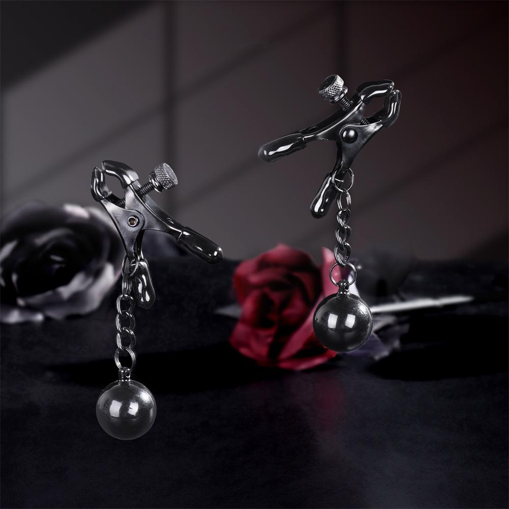 Sex Toy Nipple Clip Metal Gravity Ball Clamp Couples Flirting Alternative BDSM Adult Products 100% Waterproof Black/White
