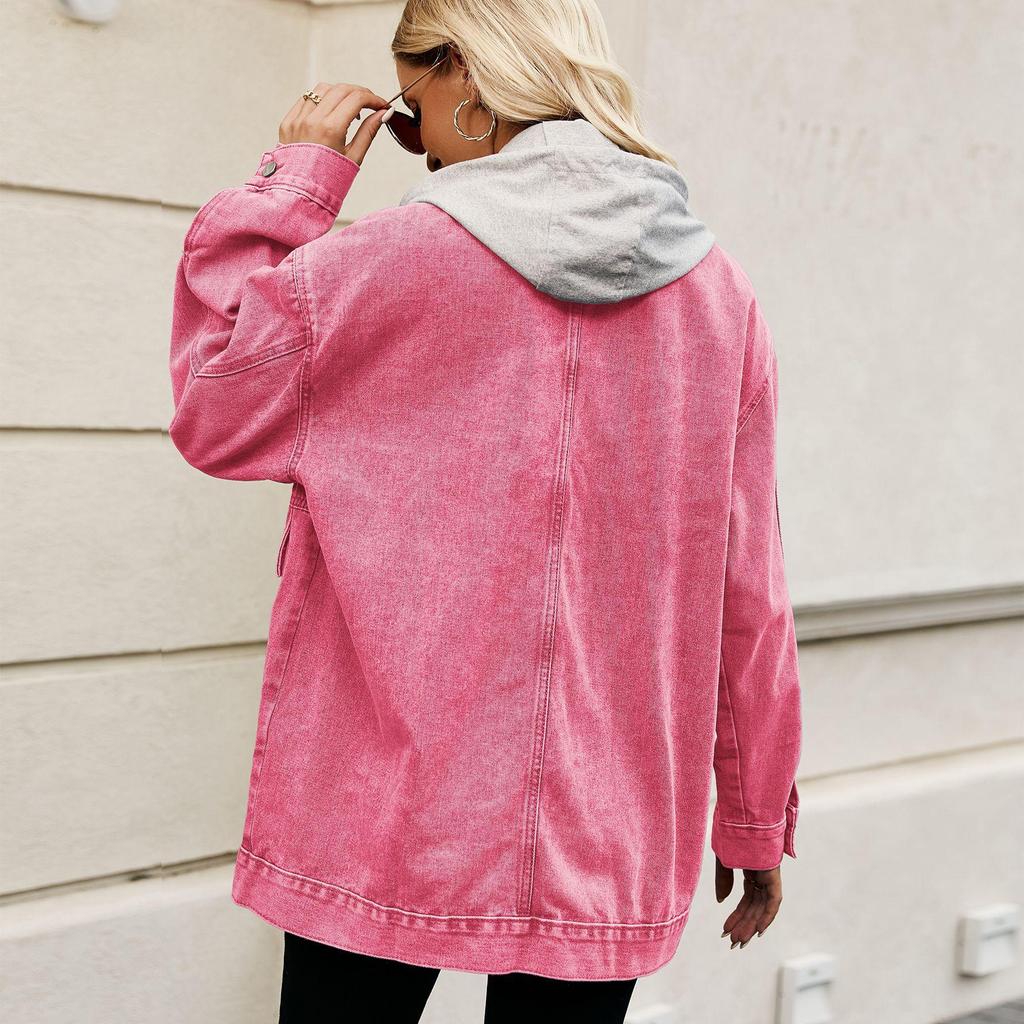 Autumn Women's Long Sleeve Denim Jacket Fashion Loose Versatile Mid-Length Jeans Coat Casual Clothing S-2XL