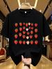 Wds01419strawberry Print Plus Size Unisexs Round Neck Tshirt Summer Casual Street Fashion Unisexs Joker Short Sleeve Tshirt