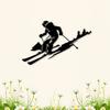 Vintage Skier Metal Wall Art Iron Sculpture Indoor Outdoor Decor Holiday Sports Gift