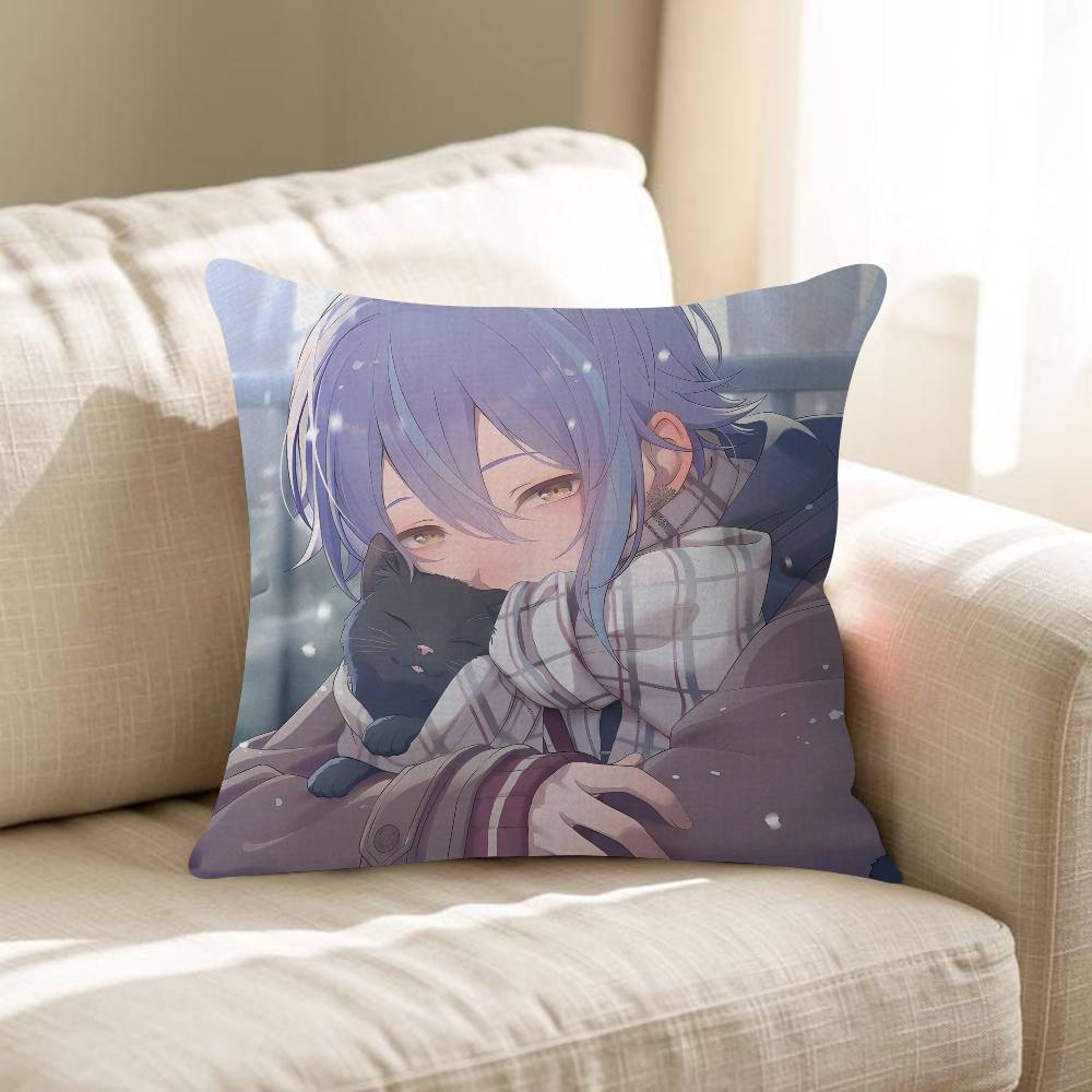 Character Kamishiro Rui PJSK Cushion Cover Car Throw Pillow Case For Sofa Car Christmas Gift