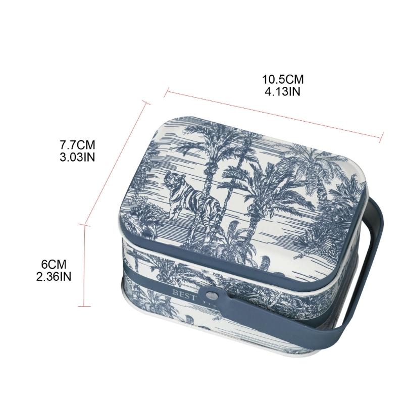 Vintage Small Suitcase Storage Tin Candy Box Gift Box Earphones Box Biscuits Organizer Portable Sundries Organizer Can