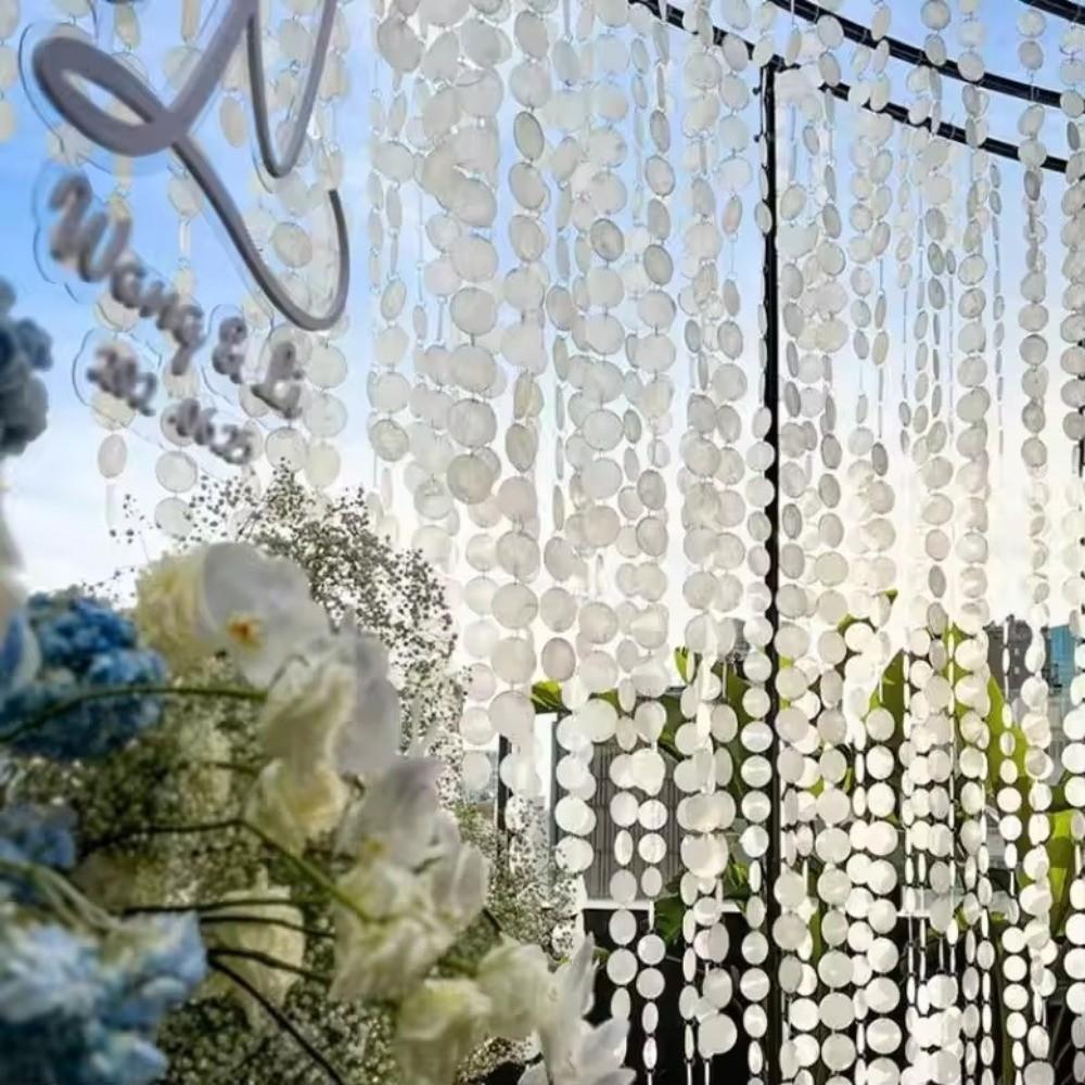 Round DIY Shell Wind Chimes Natural White Shell Pendants New Shell Ornaments Wedding Decor