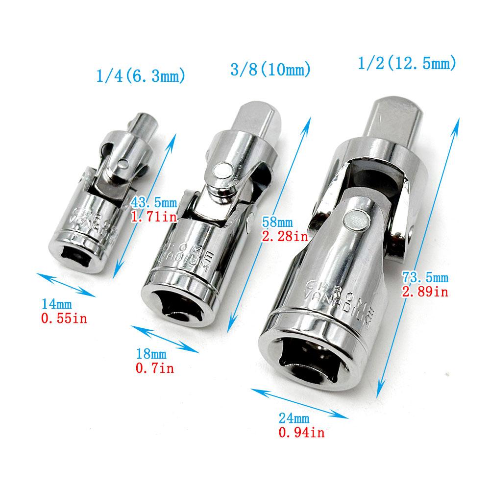 Chromium Vanadium Steel Universal Joint Torque Socket Wrench Electric Auto Repair Tool Accessory Set
