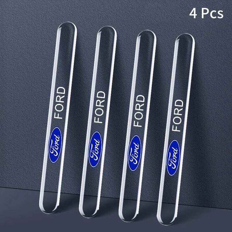 

2025 Hot For Ford New Car Door Handle Bowl Scratch Protective Transparent Silicon Stickers For Ford Ranger Focus Kuga Mustang Mo
