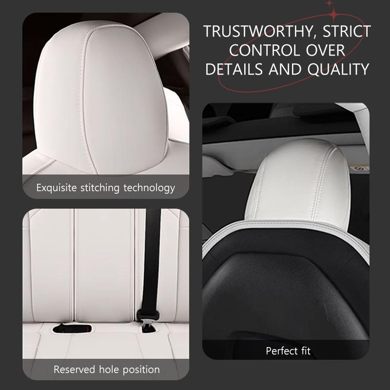 Full Set of Nappa PU Leather Seat Covers for Tesla Model Y Juniper Model 3 Highland 2025 All-weather Protective Cover Car Part