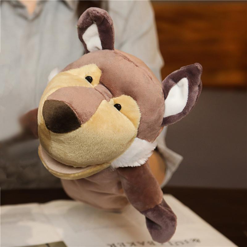 Cute Animal Hand Puppet Toy Gloves Open Mouth Can Move Dinosaur Lion Wolf Doll Tiger Children'S Gift