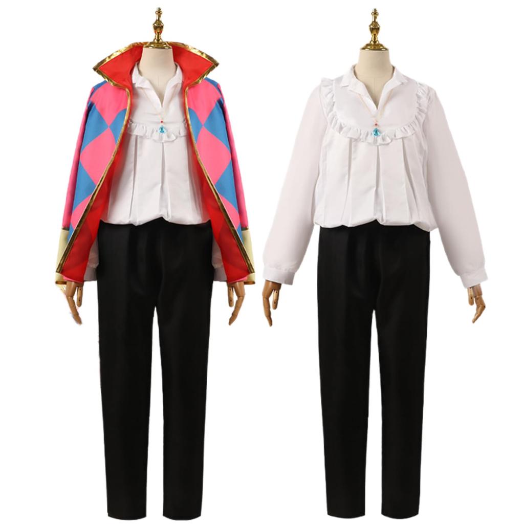 COSSA Howl Cosplay Kostüm mit Perücke, Sophie, für Bühnenauftritte, Fotografie, Halloween, Schulfeste und Kulturfeste (Howl, Größe S)