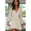 Autumn Hot Dress European and American Women's Clothing V-neck Short Skirt Pleated Skirt JJJ