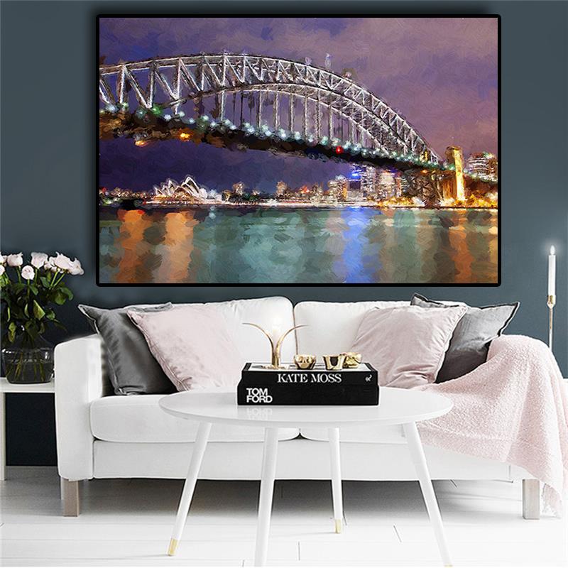 

Сиднейская гавань Пейзаж Картина маслом на холсте Плакаты и принты Скандинавская настенная картина в скандинавском стиле для гостиной