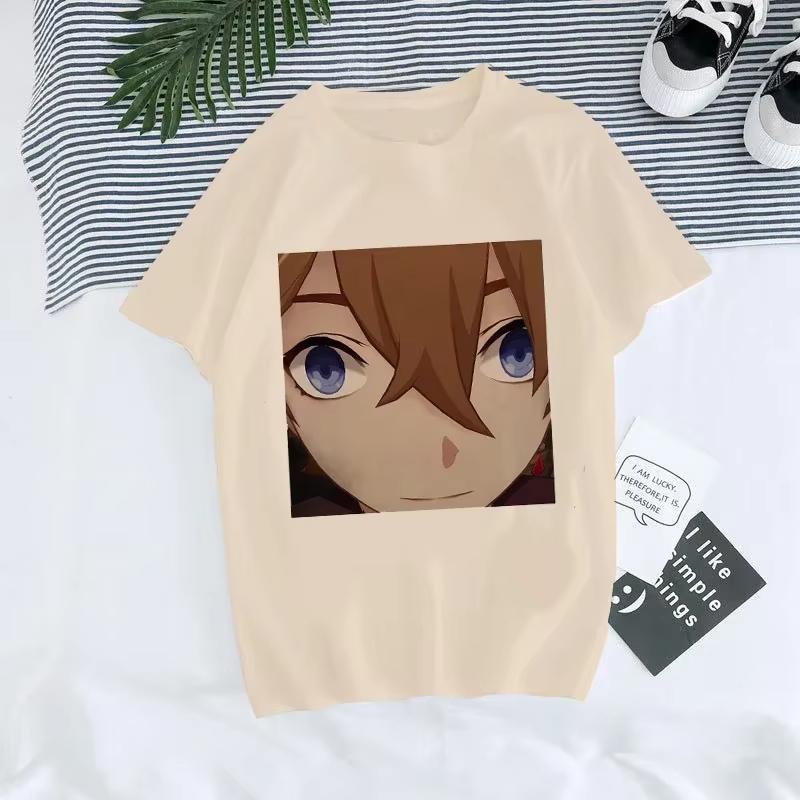

Genshin Impact Tshirt Featuring Cute Hu Tao Kaedehara Kazuha and Other Character Prints Harajuku Style Tshirt Cotton XL